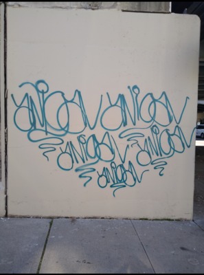 Product picture Scribble blue on cream surface